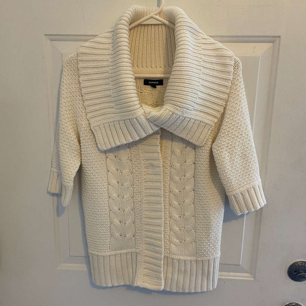 Express Cream Knit Cardigan - size M